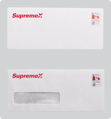 Deux Enveloppes d'en-tête blanche avec le logo SupremeX