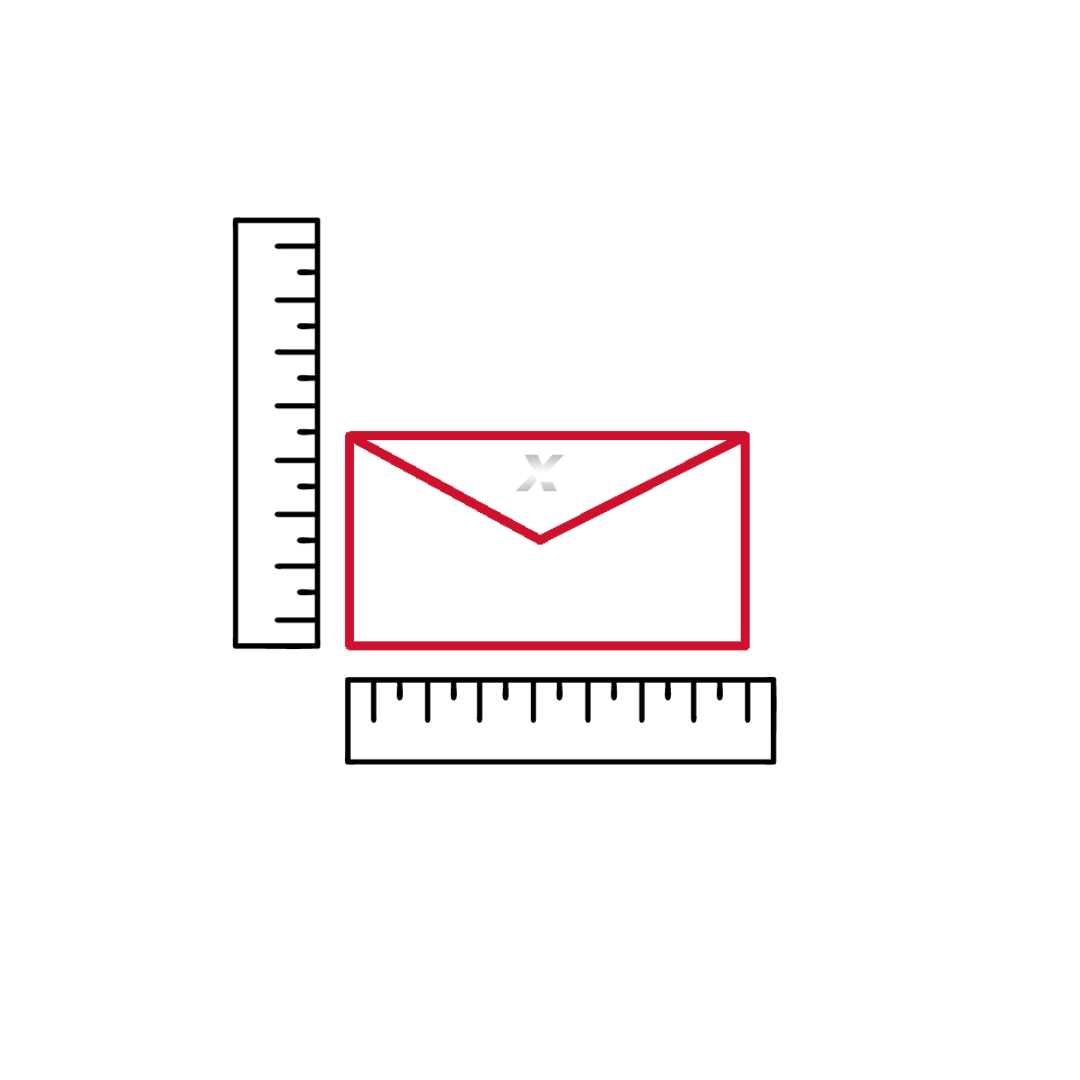 Des icones de deux règles et une enveloppe.
