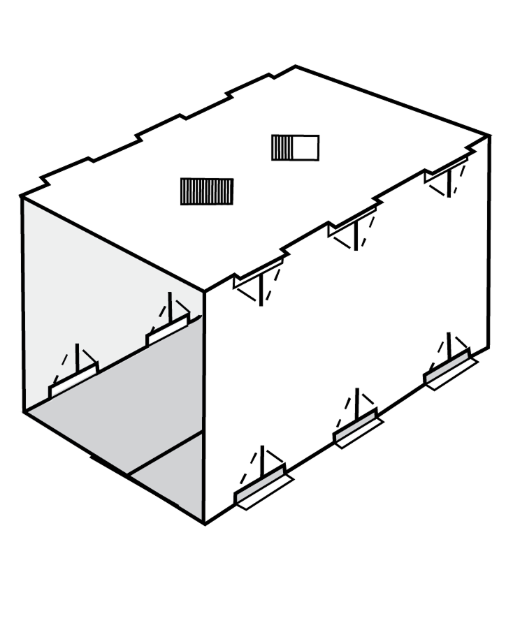 Manchon collé avec verrous à battant