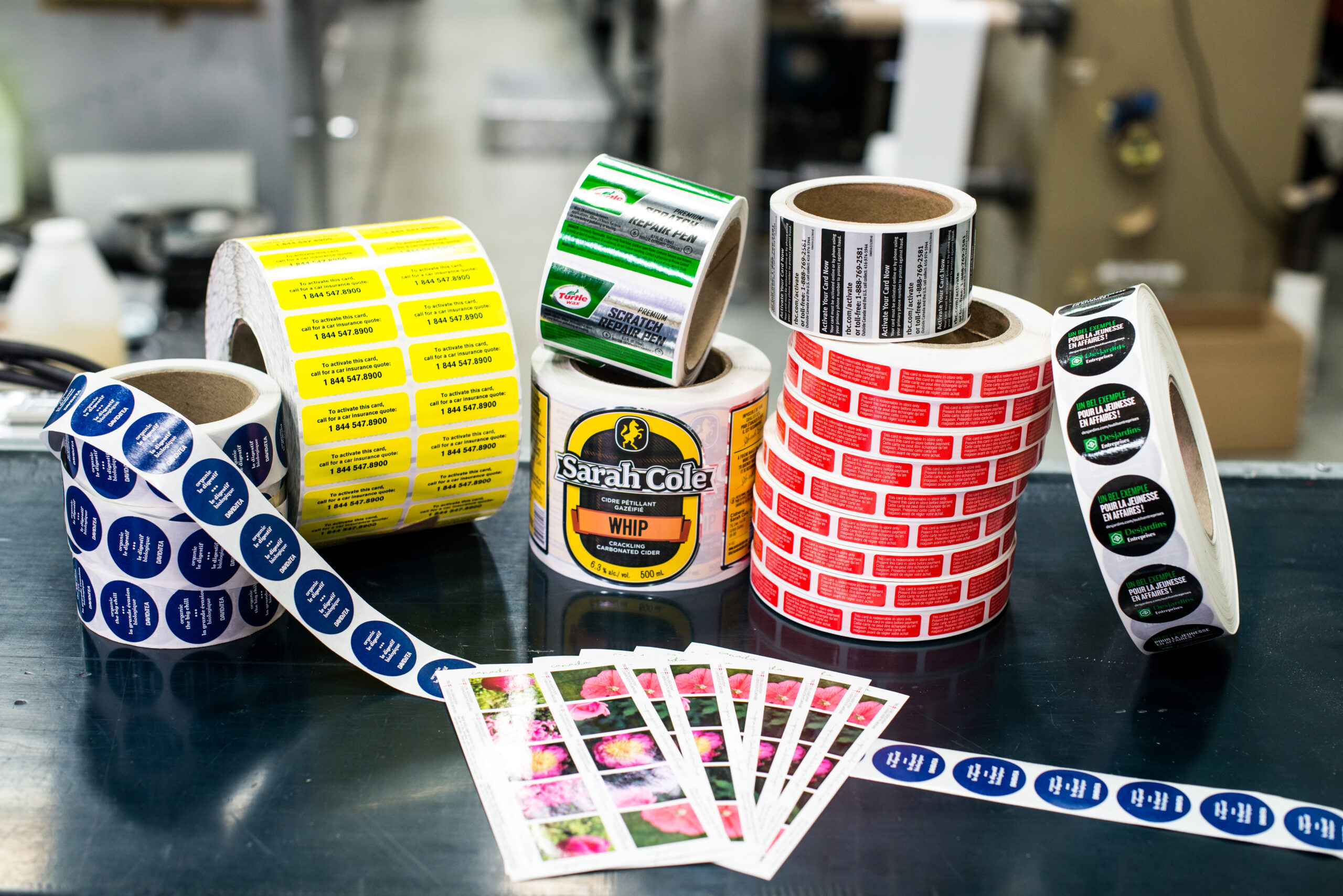 Un lot d'étiquettes pour l'agro-alimentaire