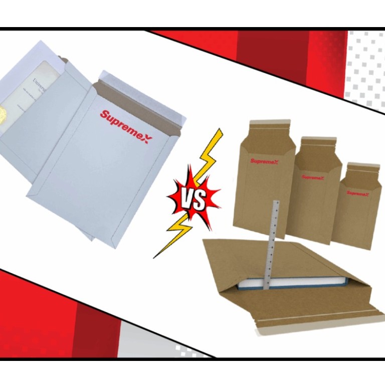 Comparaison des enveloppes postales plates SupremeX et des enveloppes postales extensibles Conformer® — présentation des conceptions d'enveloppes postales, de la capacité d'extension et de la polyvalence de l'emballage.